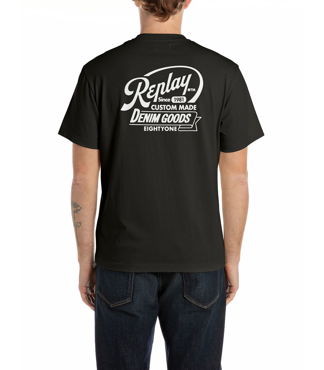 リラックスフィット コットンジャージープリント Tシャツ 詳細画像 ブラック 2